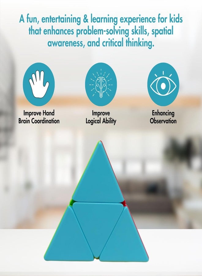 aCADZO 2x2 Pyraminx Cube High Speed Brainstorming, Anti-Anxiety, High Stability Puzzle Toy for Kids & Adults - Image 3